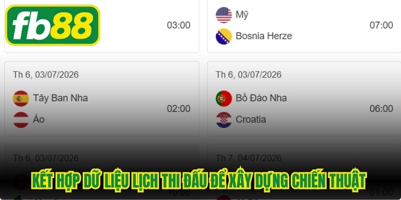 Kết hợp dữ liệu lịch thi đấu World Cup 2026 để xây dựng chiến thuật đỉnh cao